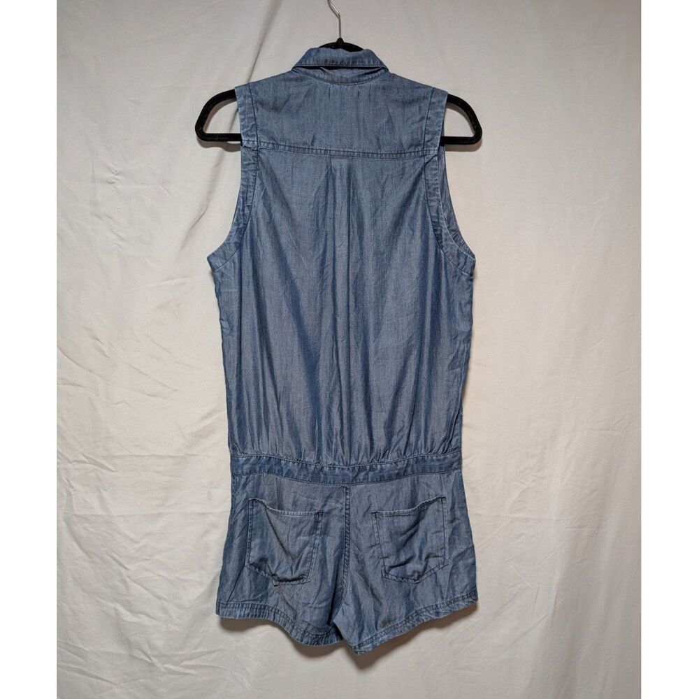 True Religion Blue Sleeveless Chambray‎ Denim Tencel Romper Women's Small - Picture 7 of 11